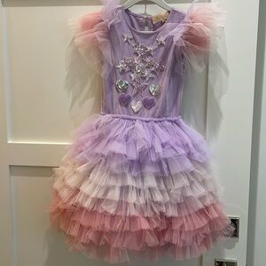 Tutu du Monde Girls pink/purple tulle party dress. Size 6/7.